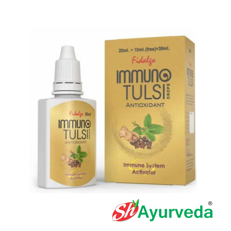 Immuno Tulsi Drops for Natural Immunity Booster, Cough & Cold Relief, Ayurvedic (20ml +10ml Free)